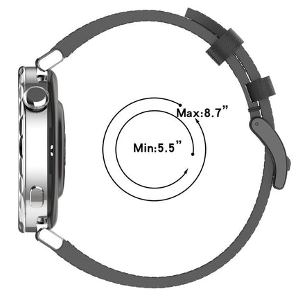 Press Button 22mm Leather Watch Band