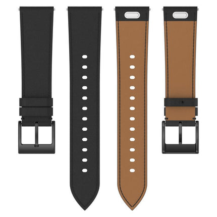 Press Button 22mm Leather Watch Band
