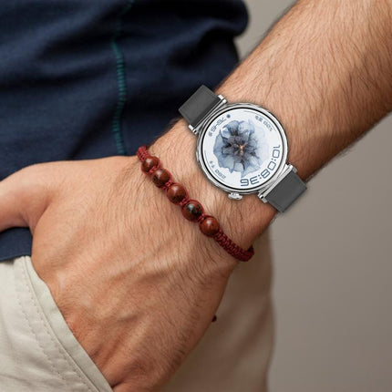 Press Button 22mm Leather Watch Band