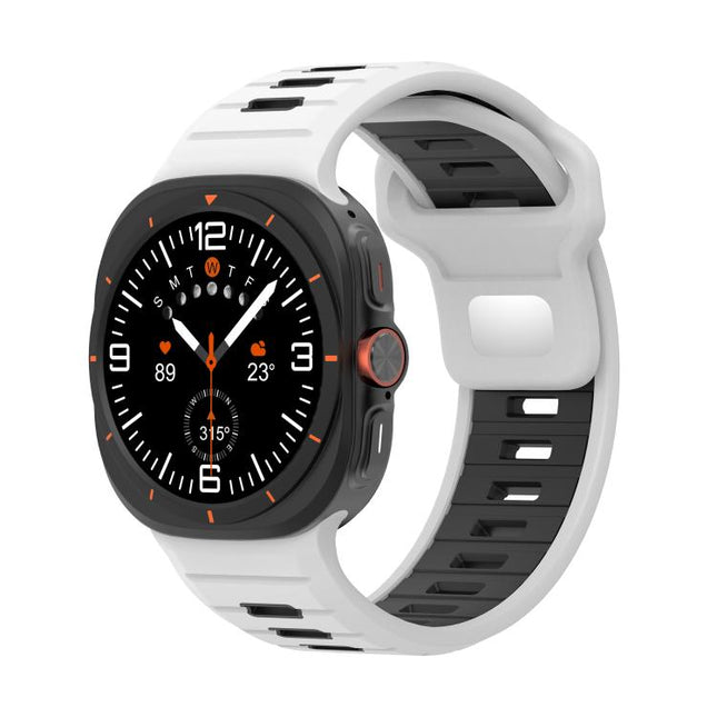 Two Color Reverse Buckle Silicone Watch Band, For Samsung Galaxy Watch Ultra 47mm / Ultra 2025 - DealBuddy