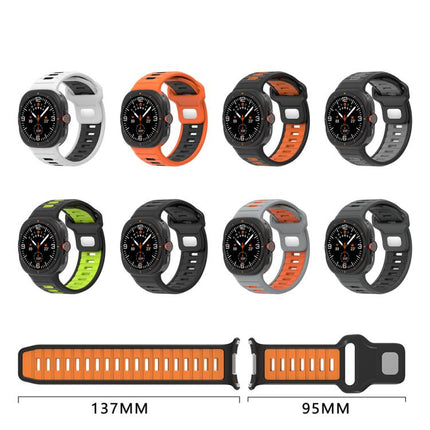 Two Color Reverse Buckle Silicone Watch Band, For Samsung Galaxy Watch Ultra 47mm / Ultra 2025 - DealBuddy