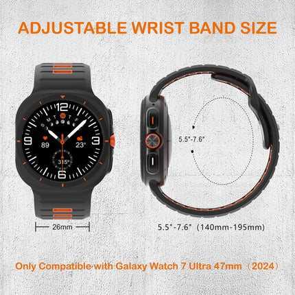 Two Color Reverse Buckle Silicone Watch Band, For Samsung Galaxy Watch Ultra 47mm / Ultra 2025 - DealBuddy