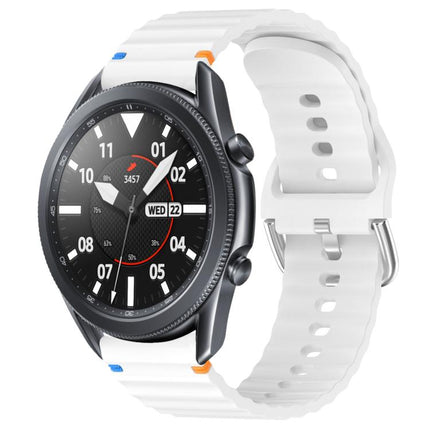 Wavy Grain Stitched 22mm Silicone Watch Band