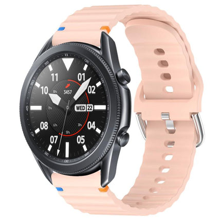 Wavy Grain Stitched 22mm Silicone Watch Band, For Samsung Galaxy Watch 3 45mm - DealBuddy