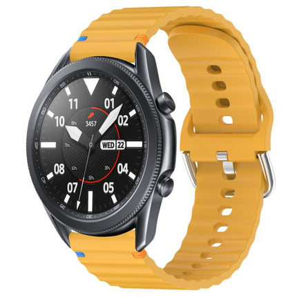 Wavy Grain Stitched 22mm Silicone Watch Band, For Samsung Galaxy Watch 3 45mm - DealBuddy