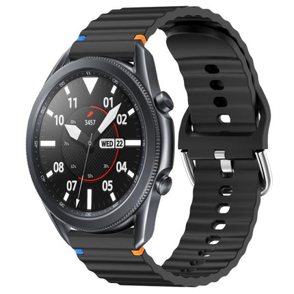 Wavy Grain Stitched 22mm Silicone Watch Band