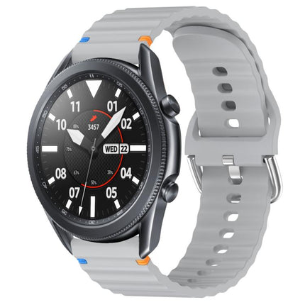 Wavy Grain Stitched 22mm Silicone Watch Band