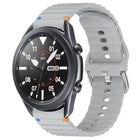 Wavy Grain Stitched 22mm Silicone Watch Band