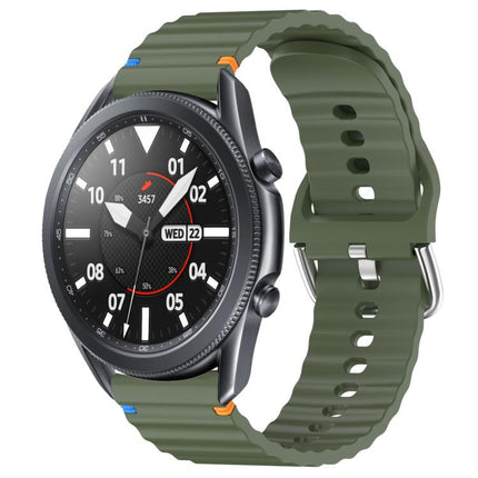 Wavy Grain Stitched 22mm Silicone Watch Band
