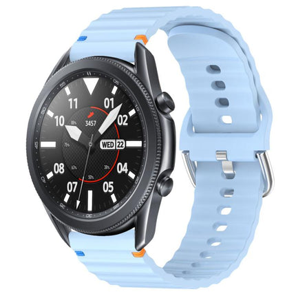 Wavy Grain Stitched 22mm Silicone Watch Band