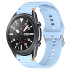 Wavy Grain Stitched 22mm Silicone Watch Band