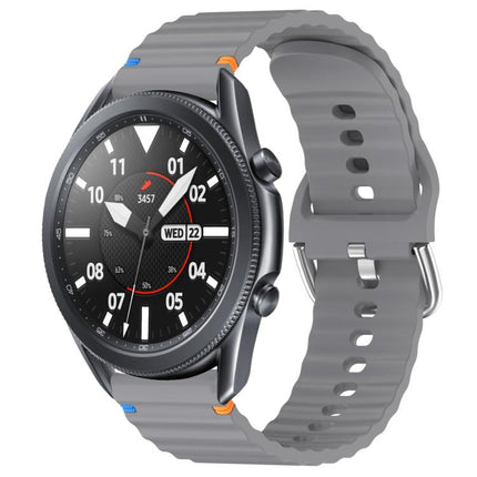 Wavy Grain Stitched 22mm Silicone Watch Band