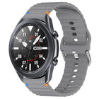 Wavy Grain Stitched 22mm Silicone Watch Band