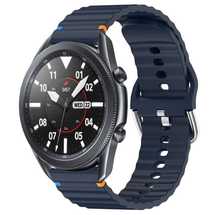 Wavy Grain Stitched 22mm Silicone Watch Band