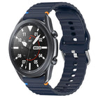 Wavy Grain Stitched 22mm Silicone Watch Band
