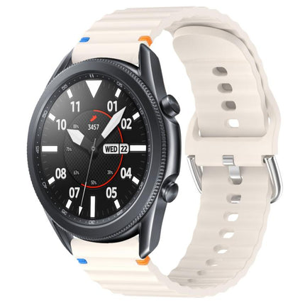Wavy Grain Stitched 22mm Silicone Watch Band