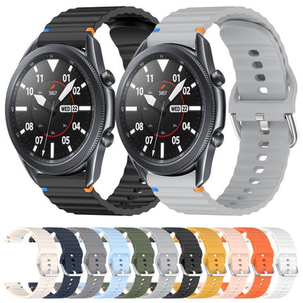 Wavy Grain Stitched 22mm Silicone Watch Band