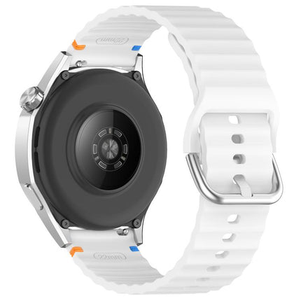 Wavy Grain Stitched 20mm Silicone Watch Band
