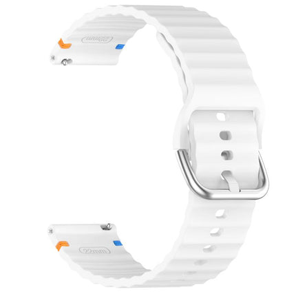 Wavy Grain Stitched 20mm Silicone Watch Band