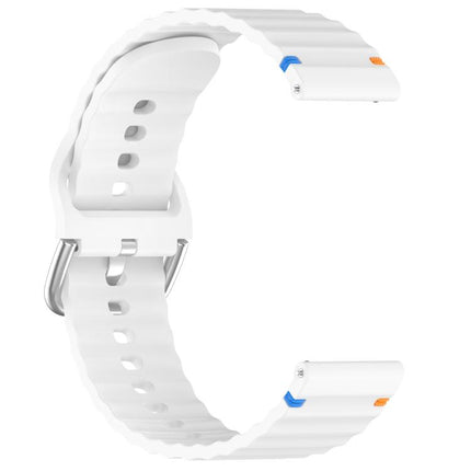 Wavy Grain Stitched 20mm Silicone Watch Band