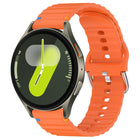 Wavy Grain Stitched 20mm Silicone Watch Band, For Samsung Galaxy Watch 7 40 / 44mm - DealBuddy