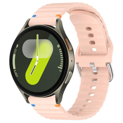 Wavy Grain Stitched 20mm Silicone Watch Band, For Samsung Galaxy Watch 7 40 / 44mm - DealBuddy