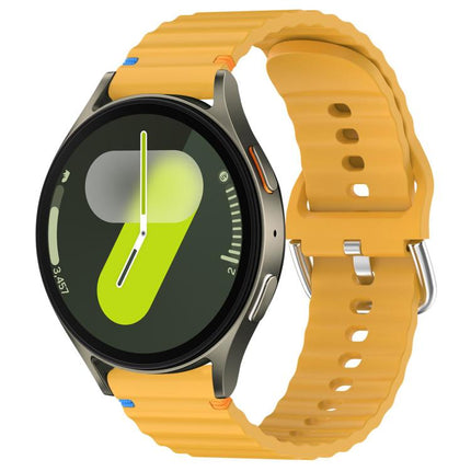 Wavy Grain Stitched 20mm Silicone Watch Band