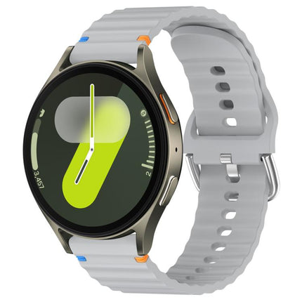 Wavy Grain Stitched 20mm Silicone Watch Band