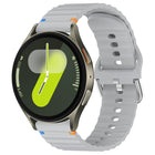 Wavy Grain Stitched 20mm Silicone Watch Band, For Samsung Galaxy Watch 7 40 / 44mm - DealBuddy