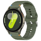 Wavy Grain Stitched 20mm Silicone Watch Band