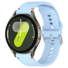 Wavy Grain Stitched 20mm Silicone Watch Band