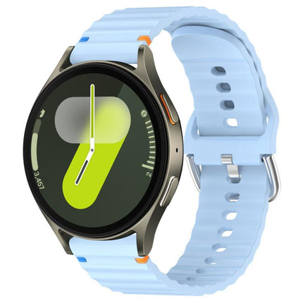 Wavy Grain Stitched 20mm Silicone Watch Band, For Samsung Galaxy Watch 7 40 / 44mm - DealBuddy