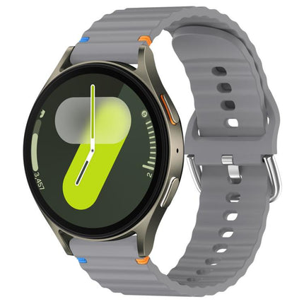 Wavy Grain Stitched 20mm Silicone Watch Band