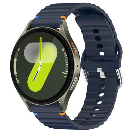 Wavy Grain Stitched 20mm Silicone Watch Band