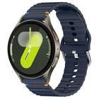 Wavy Grain Stitched 20mm Silicone Watch Band