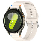 Wavy Grain Stitched 20mm Silicone Watch Band, For Samsung Galaxy Watch 7 40 / 44mm - DealBuddy