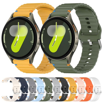 Wavy Grain Stitched 20mm Silicone Watch Band, For Samsung Galaxy Watch 7 40 / 44mm - DealBuddy