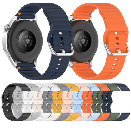 Wavy Grain Stitched 20mm Silicone Watch Band