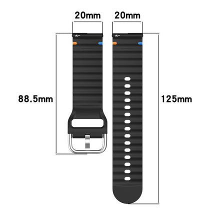 Wavy Grain Stitched 20mm Silicone Watch Band