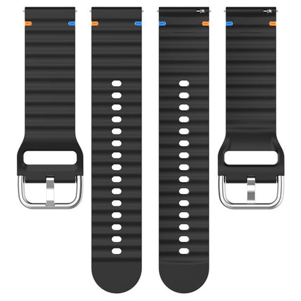 Wavy Grain Stitched 20mm Silicone Watch Band