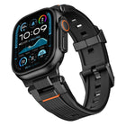 Stainless Steel Connector Vertical Grain TPU Watch Band