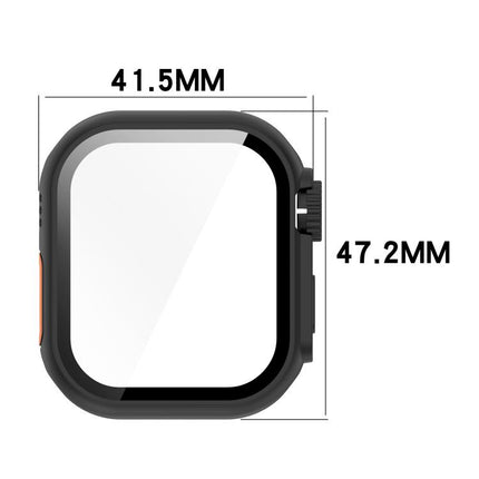 Change to Ultra 49mm Tempered Film Integrated PC Button Watch Case