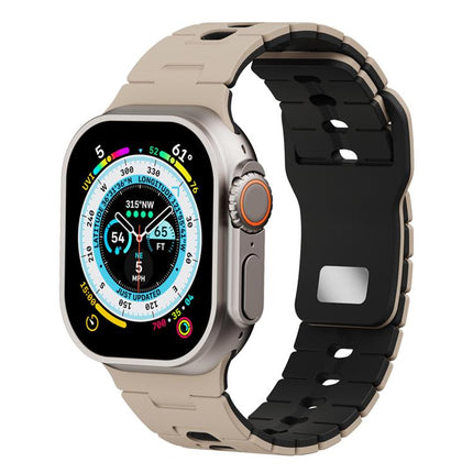 Two Tone Silicone Watch Band, For Apple Watch 46mm / 49mm / 45mm / 44mm, For Apple Watch 42mm / 41mm / 40mm / 38mm - DealBuddy