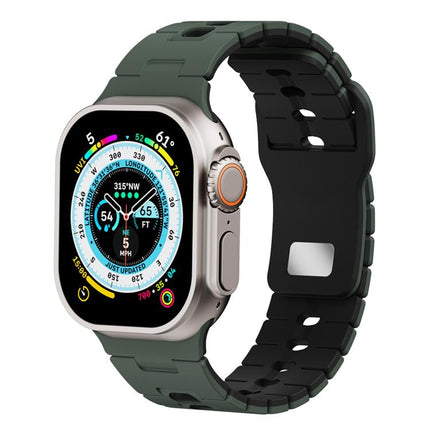 Two Tone Silicone Watch Band, For Apple Watch 46mm / 49mm / 45mm / 44mm, For Apple Watch 42mm / 41mm / 40mm / 38mm - DealBuddy