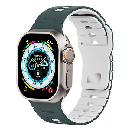 Two Tone Silicone Watch Band, For Apple Watch 46mm / 49mm / 45mm / 44mm, For Apple Watch 42mm / 41mm / 40mm / 38mm - DealBuddy