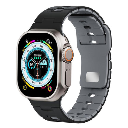 Two Tone Silicone Watch Band, For Apple Watch 46mm / 49mm / 45mm / 44mm, For Apple Watch 42mm / 41mm / 40mm / 38mm - DealBuddy