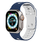 For Apple Watch 42mm / 41mm / 40mm / 38mm / Midnight Blue+White
