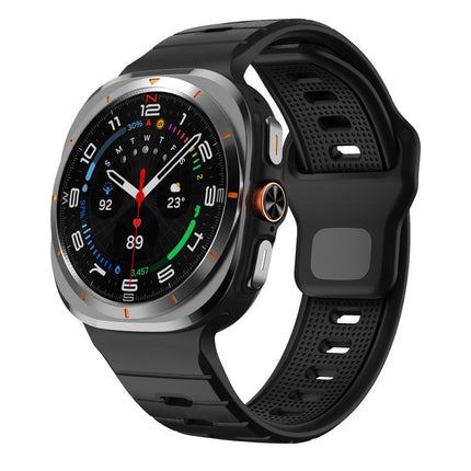 Horizontal Stripes Reverse Buckle Silicone Watch Band