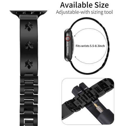 Snowflake Petals Bracelet Metal Watch Band, For Apple Watch 46mm / 49mm / 45mm / 44mm, For Apple Watch 42mm / 41mm / 40mm / 38mm - DealBuddy