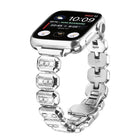 Small Square Diamonds Butterfly Buckle Watch Band, For Apple Watch 46mm / 49mm / 45mm / 44mm, For Apple Watch 42mm / 41mm / 40mm / 38mm - DealBuddy